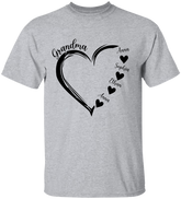 Lofaris Heart Love Grandma And Kids Family Custom T - Shirt